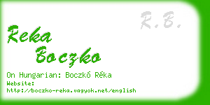 reka boczko business card